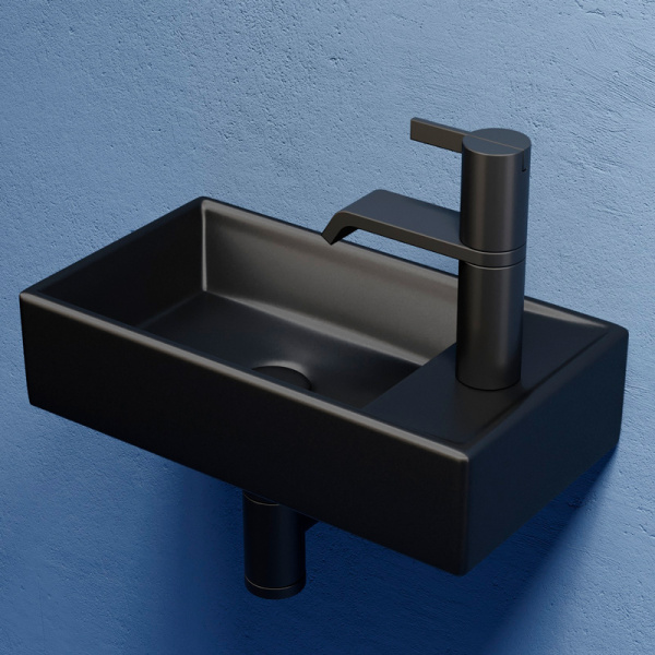 Раковина Ceramica Nova Element 40 см чаша слева черная CN6051LMB (детальная фотография), черные