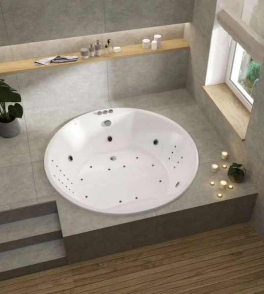 Ванна акриловая Vayer Eva D180, 180 х 180 см, круглая, белая, Гл000025681 (детальная фотография), без гидромассажа