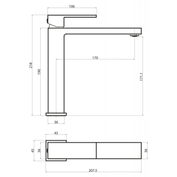 Смеситель для раковины BelBagno Magna однорычажный MAG-LMC-CRM (детальная фотография), для раковины