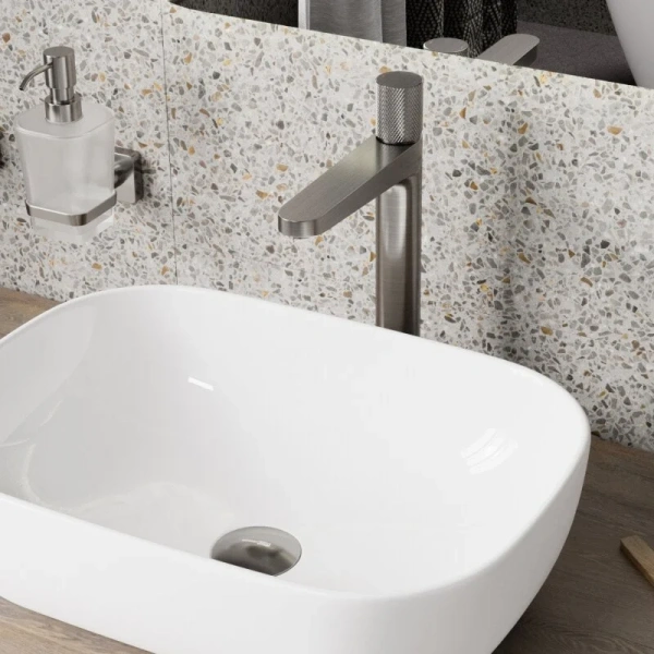 Смеситель для раковины WasserKRAFT Tauber никель 6403H (детальная фотография), современные, hi-tech