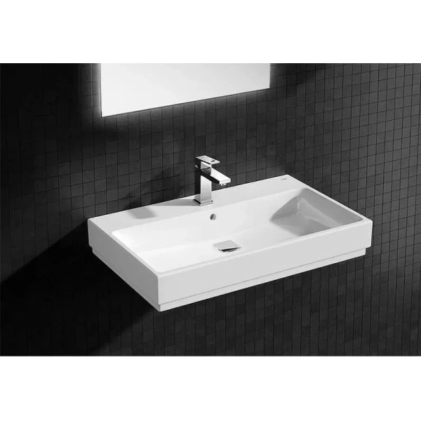 Раковина Grohe Cube Ceramic 80 см альпин-белый  3946900H (детальная фотография), подвесные, накладные (на столешницу), пристенные