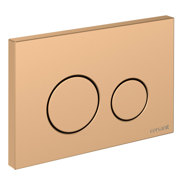 Клавиша смыва Cersanit Twins золотая матовая 63524 (детальная фотография), нет в наличии