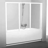 Шторка для ванны, профиль белый, стекло прозрачное, Ravak AVDP3-180 40VY0102Z1