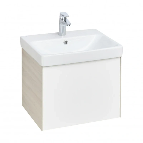 Тумба под раковину подвесная Акватон Асти 55 см белый/ясень шимо 1A263101AXD70 (детальная фотография)