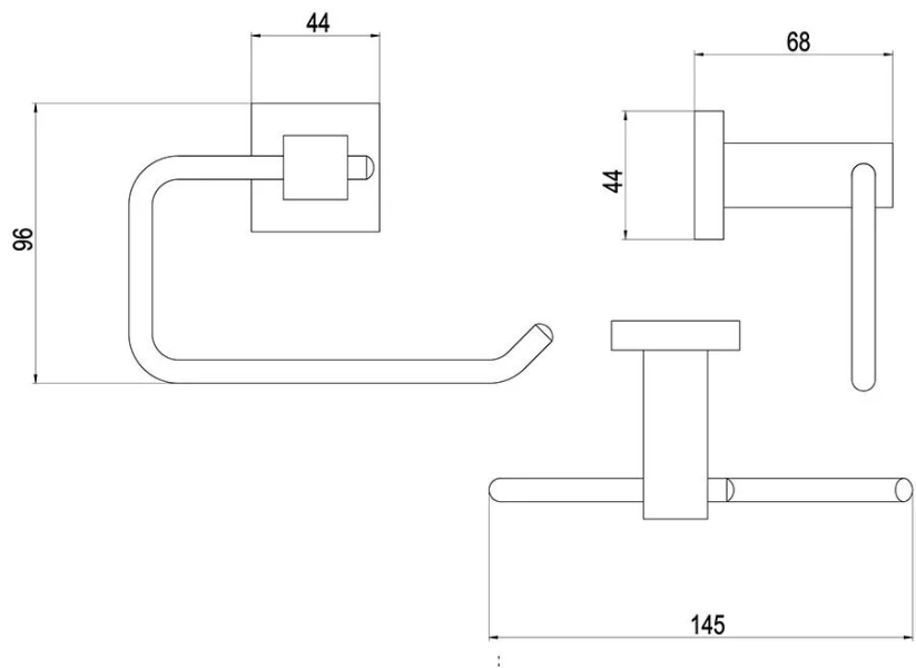 Бумагодержатель Timo Selene 10041/00 (детальная фотография), современные, hi-tech