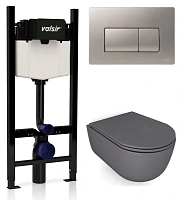 Унитаз с инсталляцией Valsir Dream с клавишей матовый хром