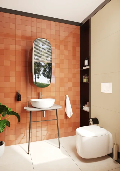 Раковина VitrA Plural 7812B4 47 см накладная (детальная фотография), белые, черные