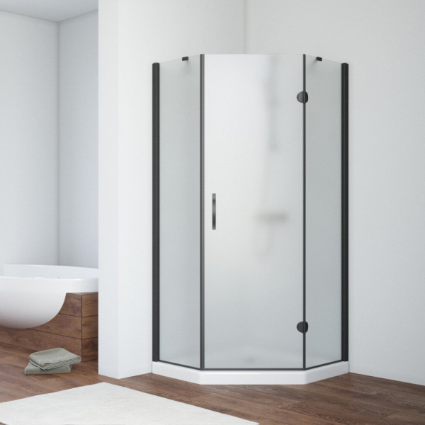 Душевой уголок стекло шиншилла Vegas-glass AFA-Pen 90 02 R (детальная фотография), стеклянные, угловые, без поддона