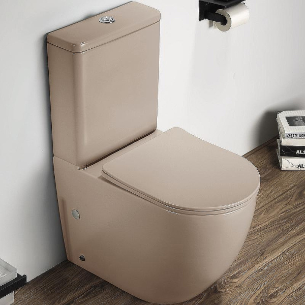 Унитаз компакт Ceramalux NС 2166XM безободковый (детальная фотография), современные, hi-tech, круглые