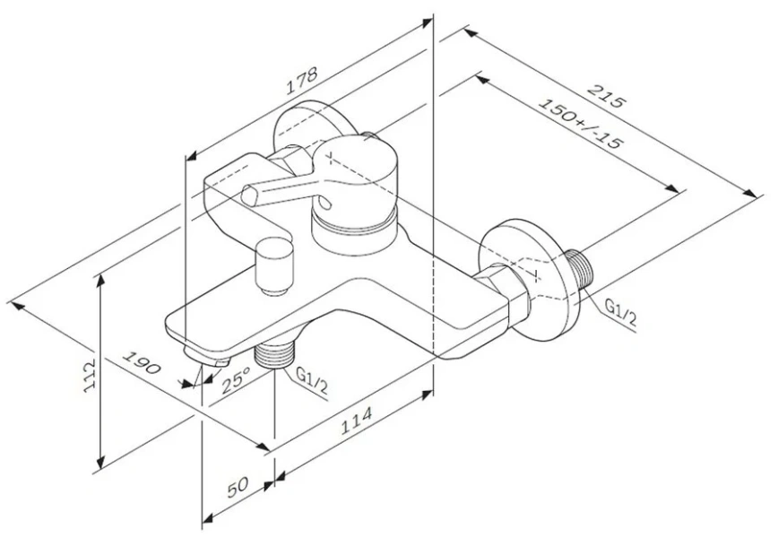 Смеситель для ванны Am.Pm X-Joy излив 164 мм хром F85B10000 (детальная фотография), для ванны
