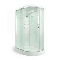 Душевая кабина левосторонняя, задняя стенка белая, стекло матовое, Erlit Comfort ER4512PL-C3