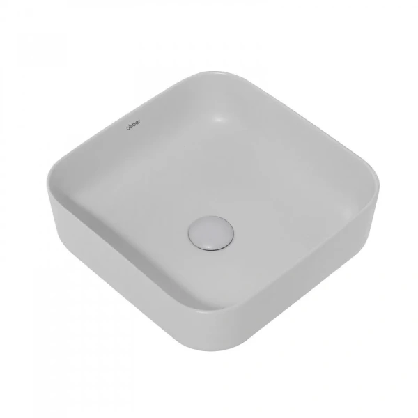 Раковина Abber Rechteck 38,5 см светло-серая матовая AC2211MLG (детальная фотография), накладные (на столешницу), пристенные
