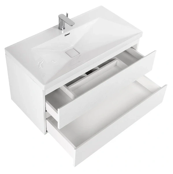 Тумба под раковину подвесная Cezares Molveno 90 см bianco ghiaccio MOLVENO-90-2C-SO-BG (детальная фотография), моноблок