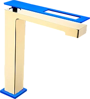 Смеситель для раковины Boheme Q золото/синий