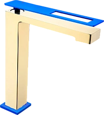 Смеситель для раковины Boheme Q золото/синий