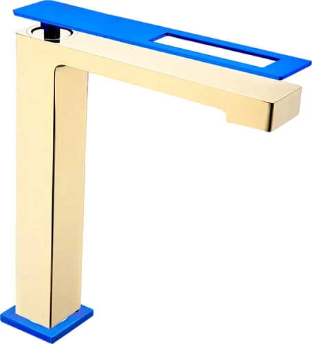 Смеситель для раковины Boheme Q золото/синий - фото 5