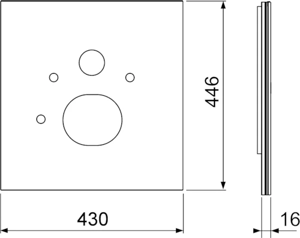 Нижняя стеклянная панель для установки унитаза-биде Geberit Sela, цвет черный, Tece TECElux 9650108 (детальная фотография) index_1