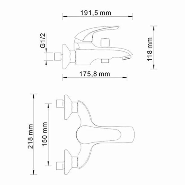 Смеситель для ванны WasserKRAFT Rossel с коротким изливом 2801 (детальная фотография), для ванны