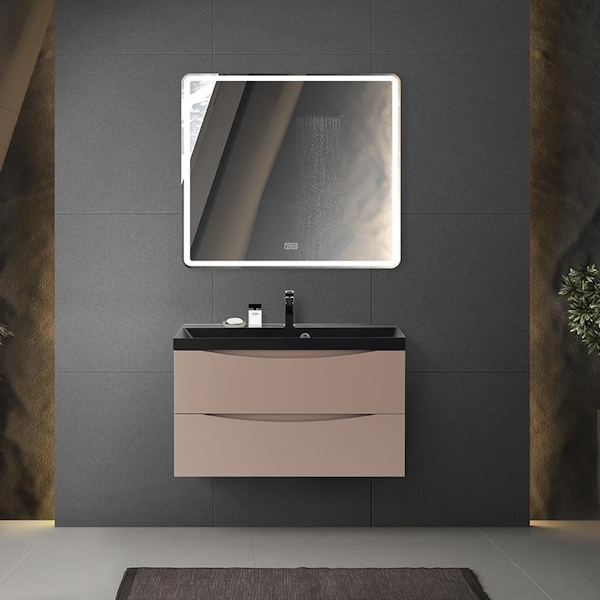 Тумба под раковину подвесная BelBagno Marino 80 см capucino lucido MARINO-800-2C-SO-CL-P (детальная фотография), в наличии