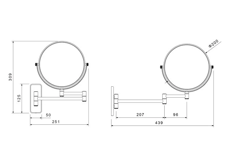 Зеркало Акватек оружейная сталь AQ4911BGM (детальная фотография)