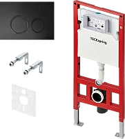 Инсталляция для унитаза Tece TECEspring R с черной клавишей