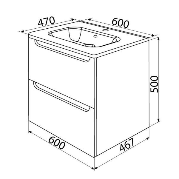 Тумба с раковиной подвесная IDDIS Edifice 60 см белая EDI60W0i95K (детальная фотография), белая