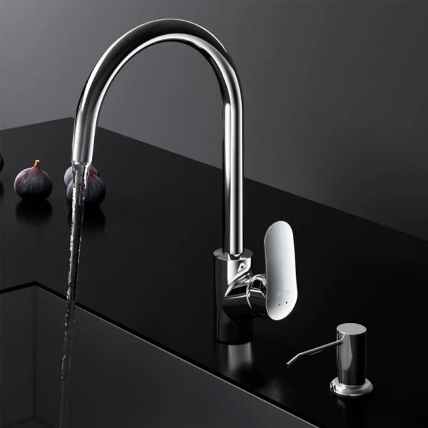 Смеситель для кухни Am.Pm Like F8007T с каналом для питьевой воды (детальная фотография), высокие, округлая форма, для питьевой воды с фильтром