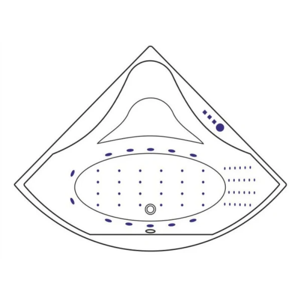 Ванна гидромассажная Excellent Glamour Nano 150 x 150 см, цвет белый/золото, WAEX.GLA15.NANO.GL (детальная фотография), 150 см