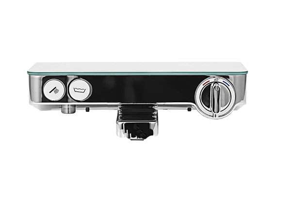 Смеситель для ванны Hansgrohe Ecostat Select Push белый/хром 13151400 (детальная фотография), современные, hi-tech, с элементами стекла