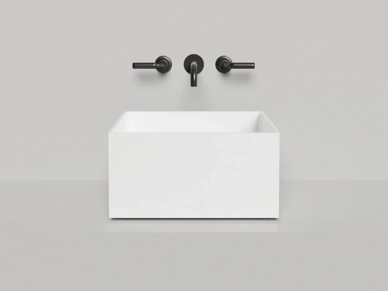 Раковина Salini Armonia Square 02 45 см квадратная 130512G (детальная фотография), в форме чаши, квадратная