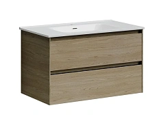 Тумба с раковиной подвесная Sancos Cento 81 см c двумя ящиками