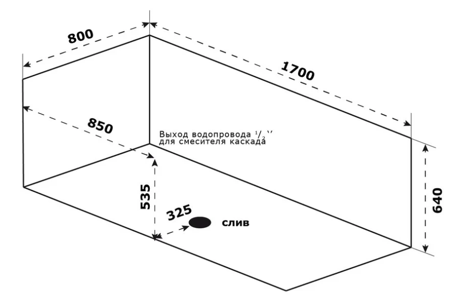 Ванна из искусственного камня Good Door Мадрид 170 x 80 см, пристенная, черный, ВА00008 (детальная фотография), 170х80