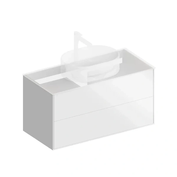 Тумба под раковину подвесная Kerama Marazzi Plaza Modern 100 см белая PLB.M.100.2\WHT.V (детальная фотография), современная, hi-tech