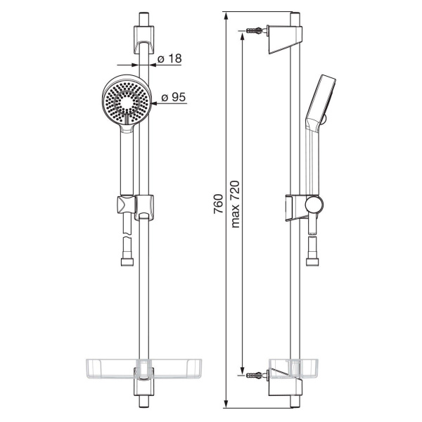 Схема (детальная фотография), душевые гарнитуры