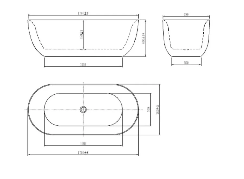 Ванна акриловая Акватек Элегия 170x75 см прямоугольная AQ-113775WT (детальная фотография), акриловые