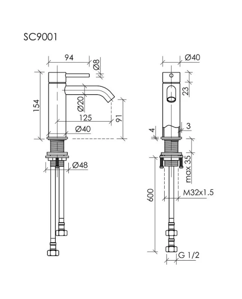 Смеситель для раковины Sancos Etna вороненая сталь SC9001GG (детальная фотография), для раковины