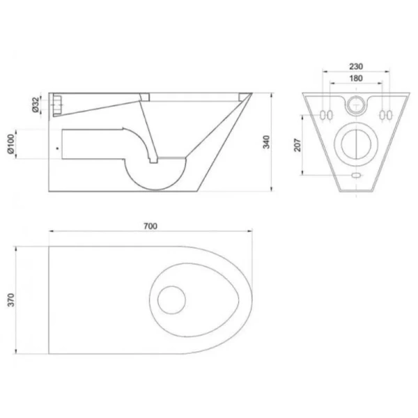 Унитаз подвесной Nofer нержавеющая сталь матовая 13011.S (детальная фотография), подвесные, встраиваемые