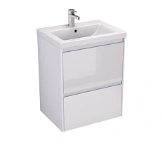 Тумба с раковиной подвесная Velvex Klaufs tpKLA.60.2Y-61 60 см с ящиками