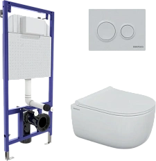 Унитаз с инсталляцией BERGES Ego с сиденьем микролифт