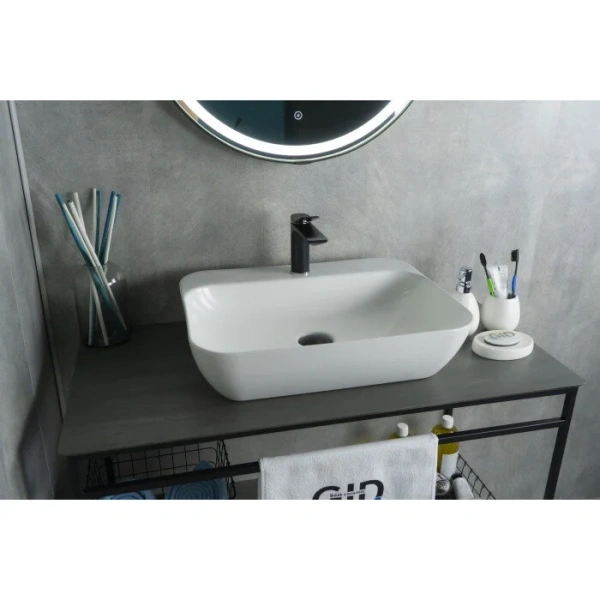 Раковина GID Geometrico N9047 55 см белая 51184 (детальная фотография), керамические