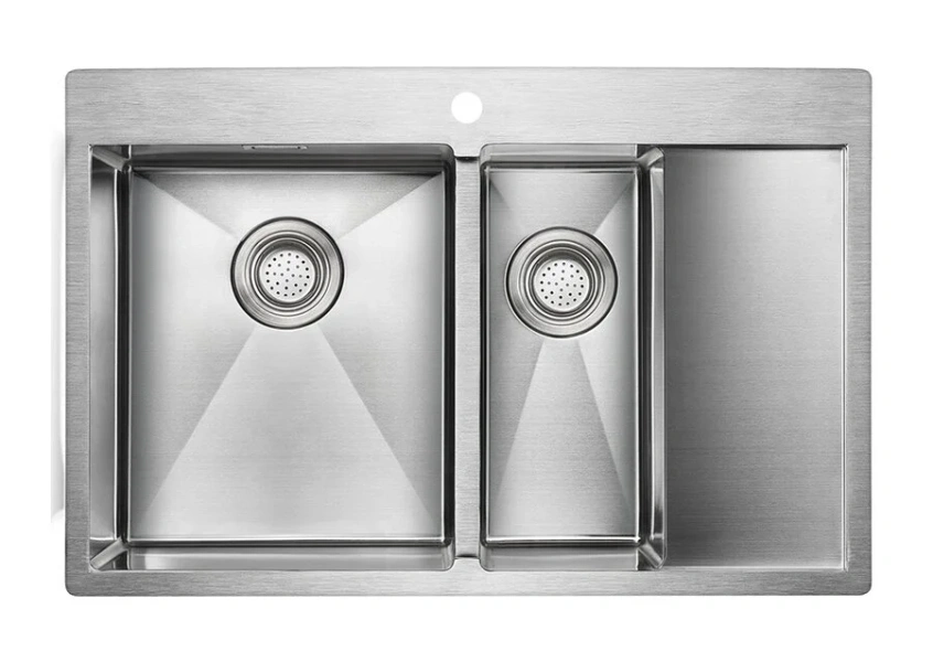 Мойка для кухни Paulmark Union 78 см нержавеющая сталь левая PM537851-BSL (детальная фотография)