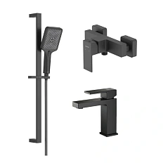 Душевой комплект Акватек Либра черный матовый