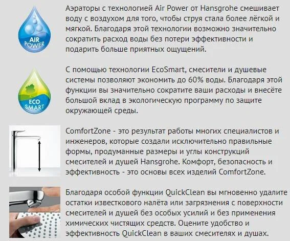 Смеситель для раковины Hansgrohe Metropol со сливным клапаном Push-Open 32502000 (детальная фотография), на раковину