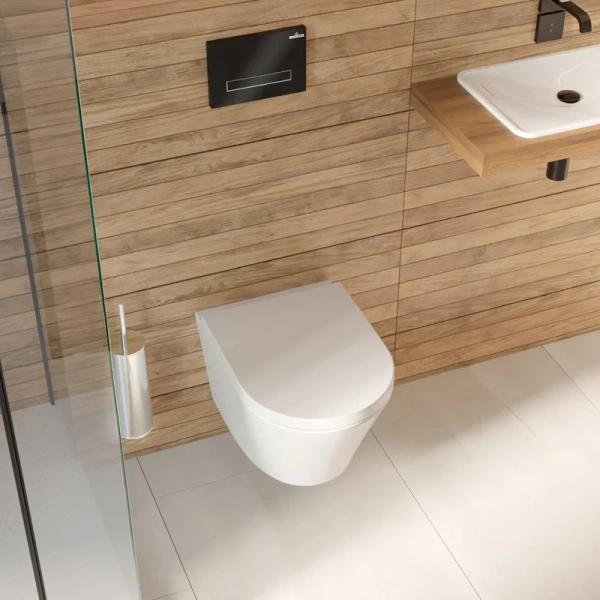 Унитаз подвесной Lavinia Boho Biore с сиденьем микролифт 3304003R (детальная фотография), белые