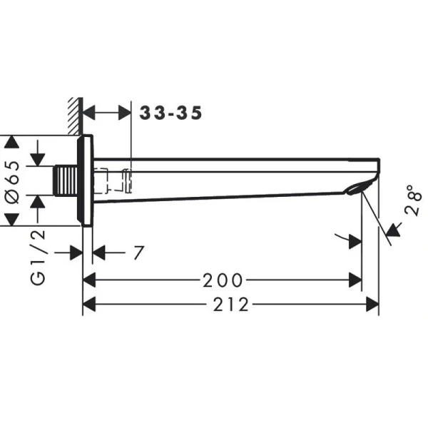 Излив для ванны Hansgrohe Rebris E черный матовый 72431670 (детальная фотография), в наличии