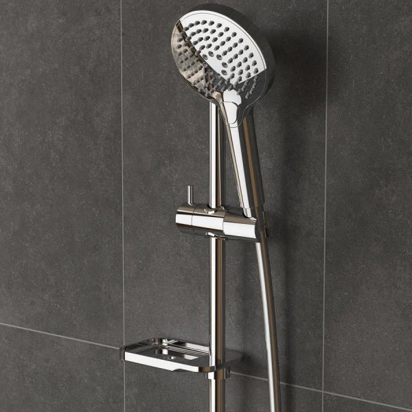 Душевой гарнитур VitrA Bliss A45743 с мыльницей (детальная фотография), хром, черные, другие