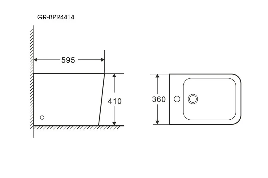 Биде напольное Grossman белое GR-BPR4414 (детальная фотография), современные, hi-tech