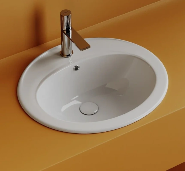 Раковина Ceramica Nova Sun 56.5 см встраиваемая CN6079 (детальная фотография), встраиваемые (в столешницу)