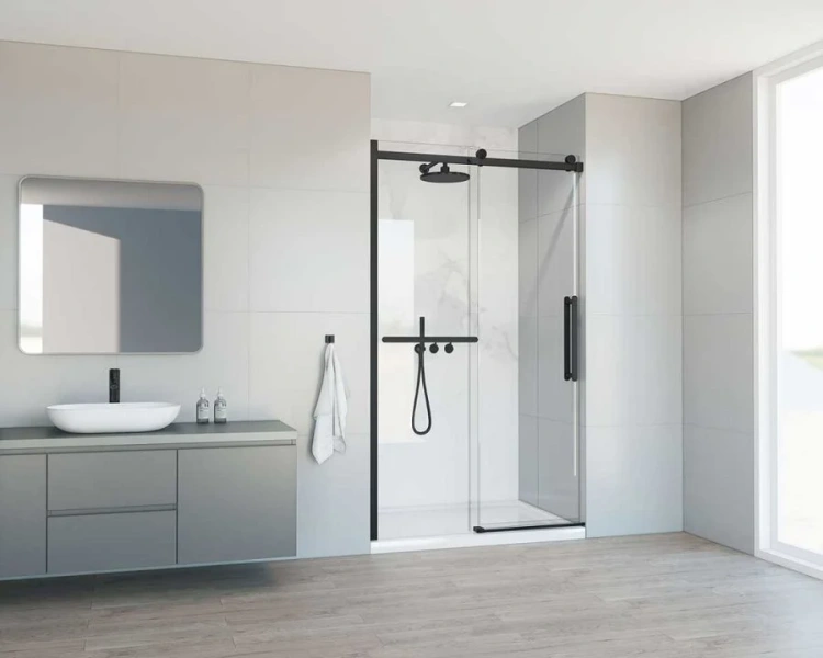 Душевая дверь в нишу Vincea Como Soft VDS-1CS130CL 130 см профиль из алюминия (детальная фотография), 130 см