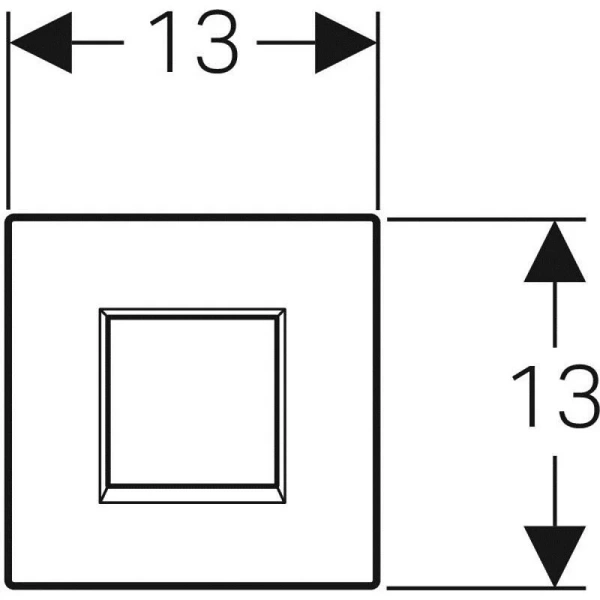Смывная клавиша Geberit Sigma 30 HyTronic  116.037.KH.1 (детальная фотография), слив стандартный с одной клавишей